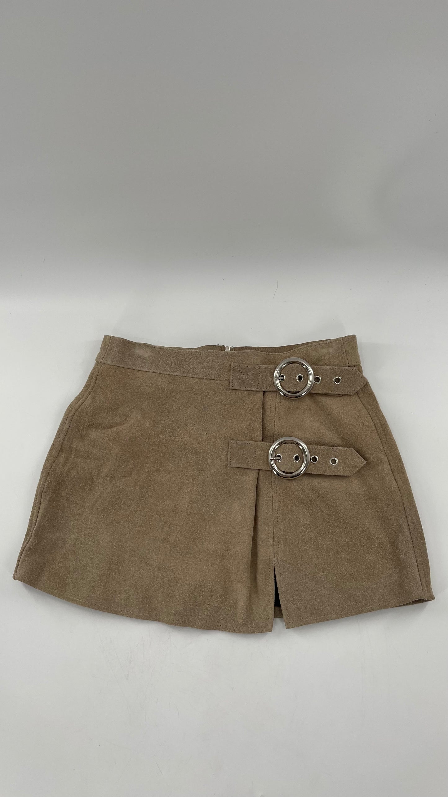 Free People Understated Genuine Suede Light Tan