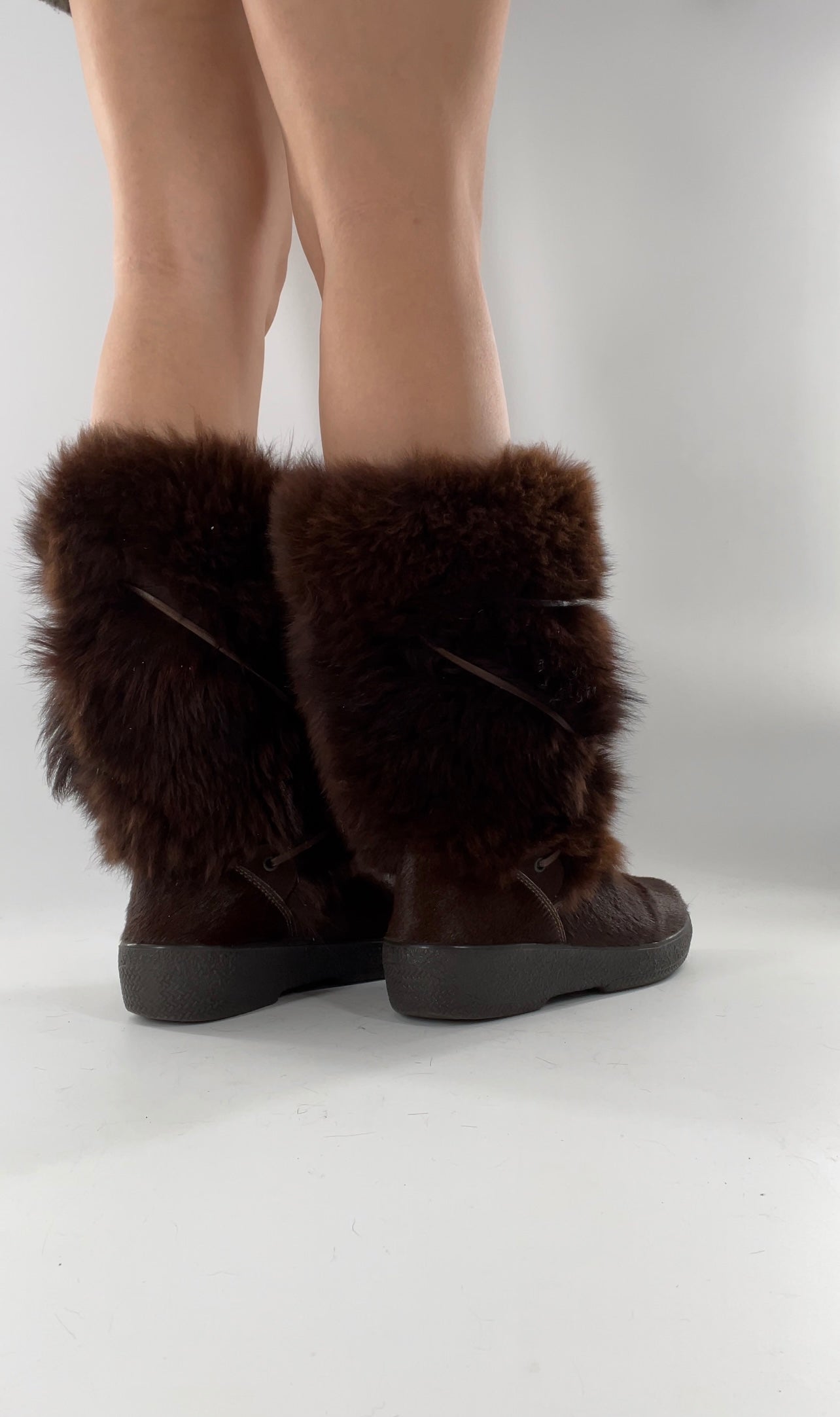 Pajar Vintage Brown Fur Boots - Made In Italy - Size 40