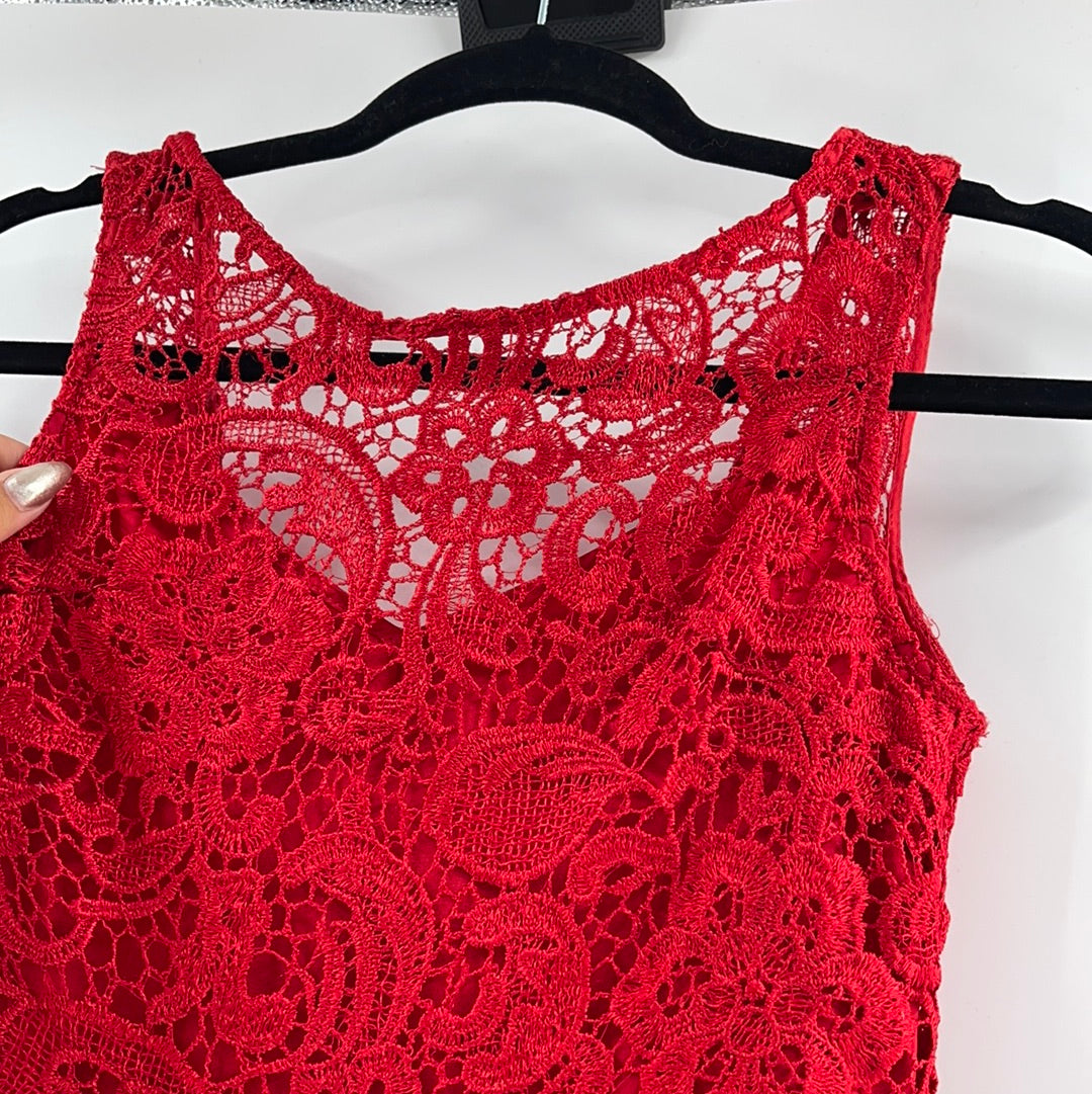 Francesca's - Red Lace Backless Mini (Small)