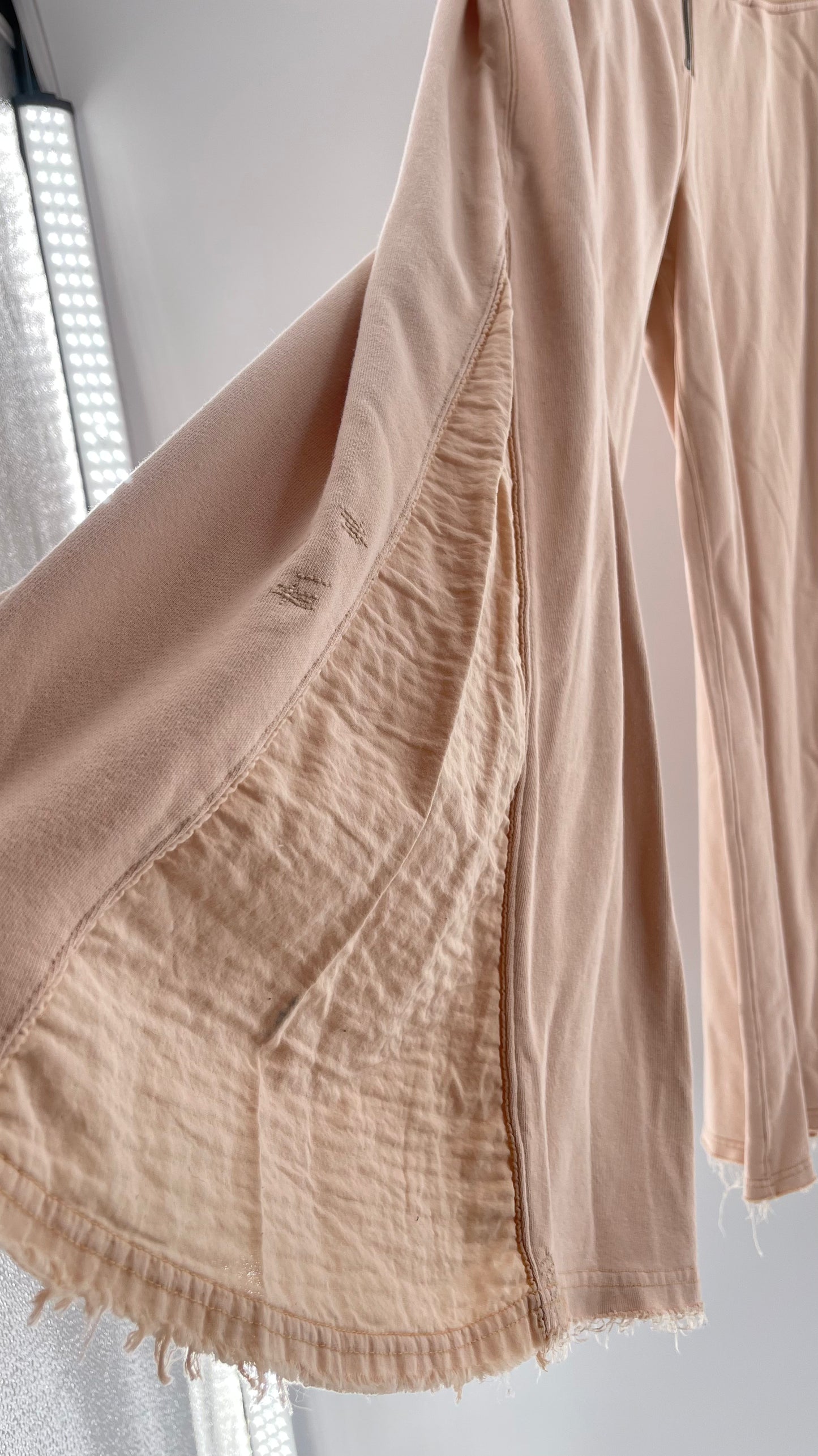 Free People Movement Muted Pink High Waisted Jersey Flare Legs (Small)