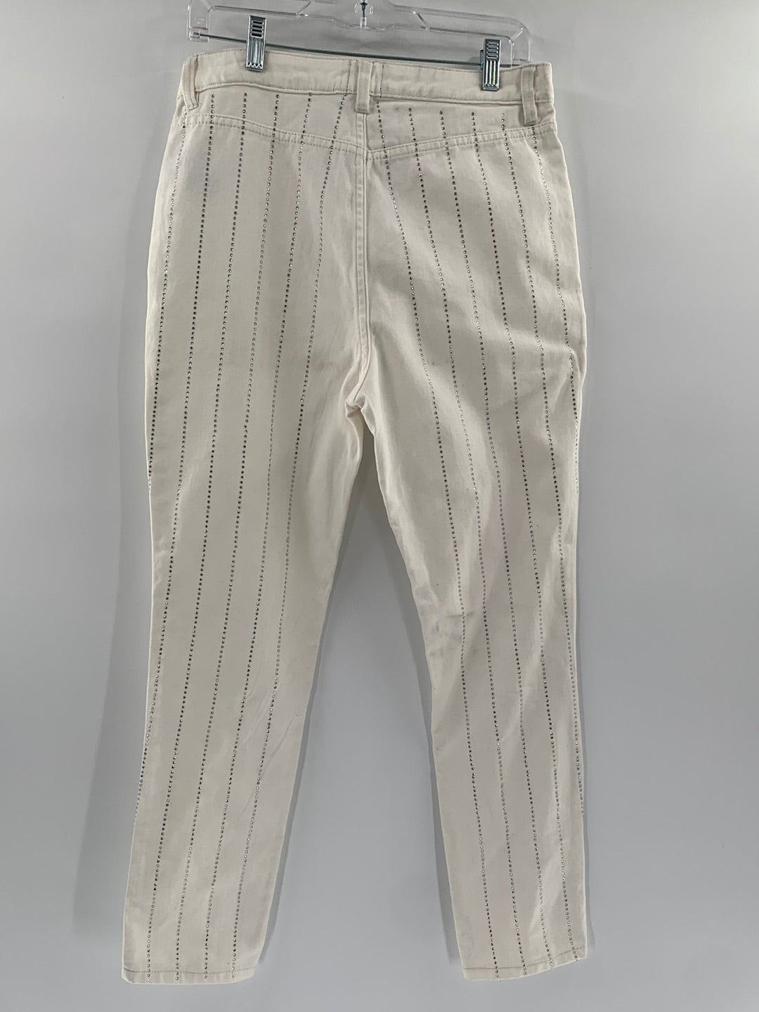 BDG/Urban Outfitters White Button Up Vertical Rhinestone Striped Jeans (Size 28)