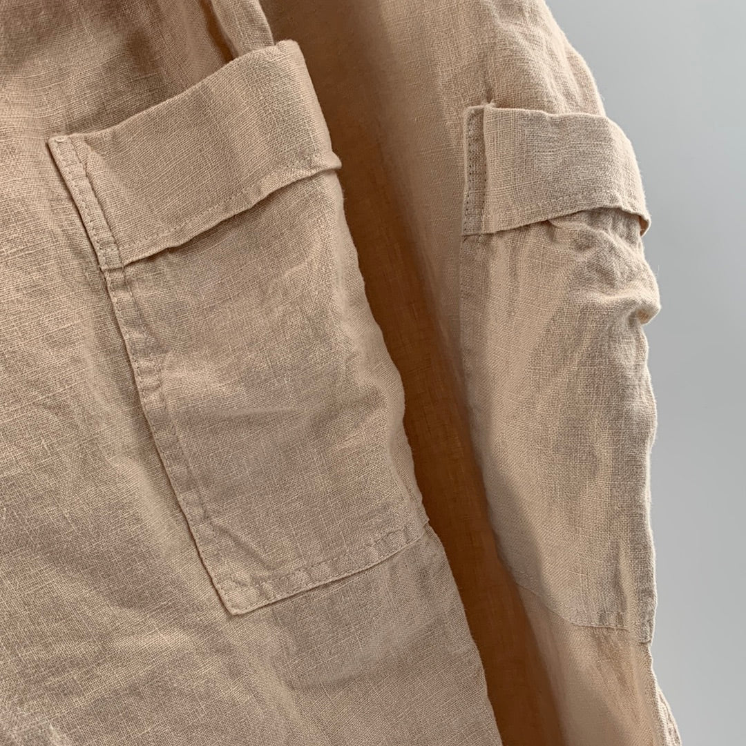 AMADI / Free People 100% Linen Blush Button Up Trousers (Size 2X)