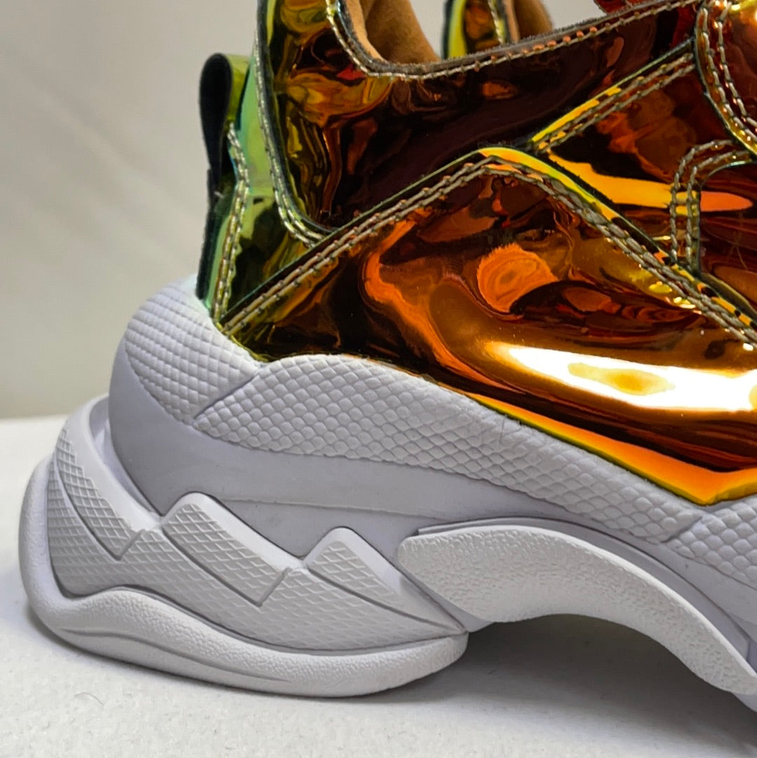 Jeffrey Campbell X Free People Gold Reflective Iridescent Concert Festival Sneakers (6.5)