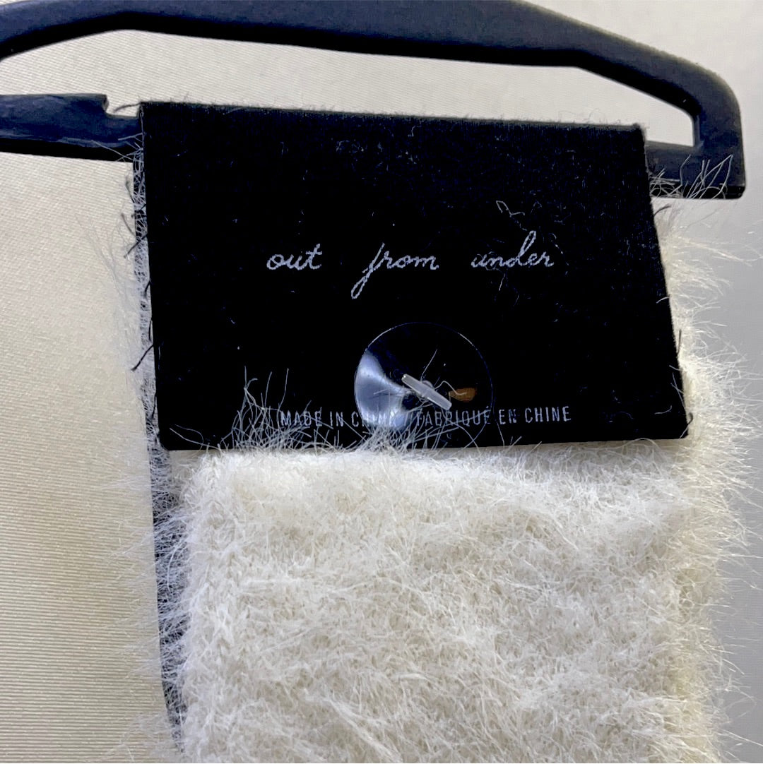 Out From Under White Fuzzy Ankle Socks