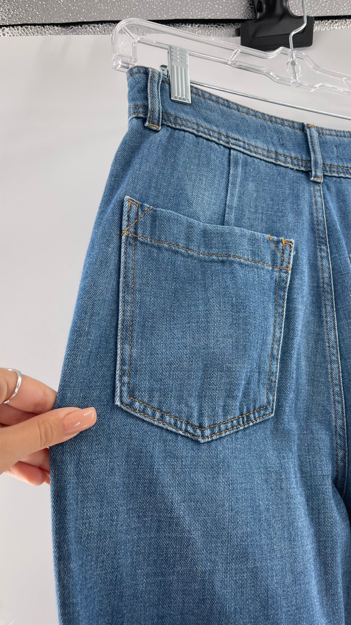 Free People Wide Leg Medium Wash Jeans (28)