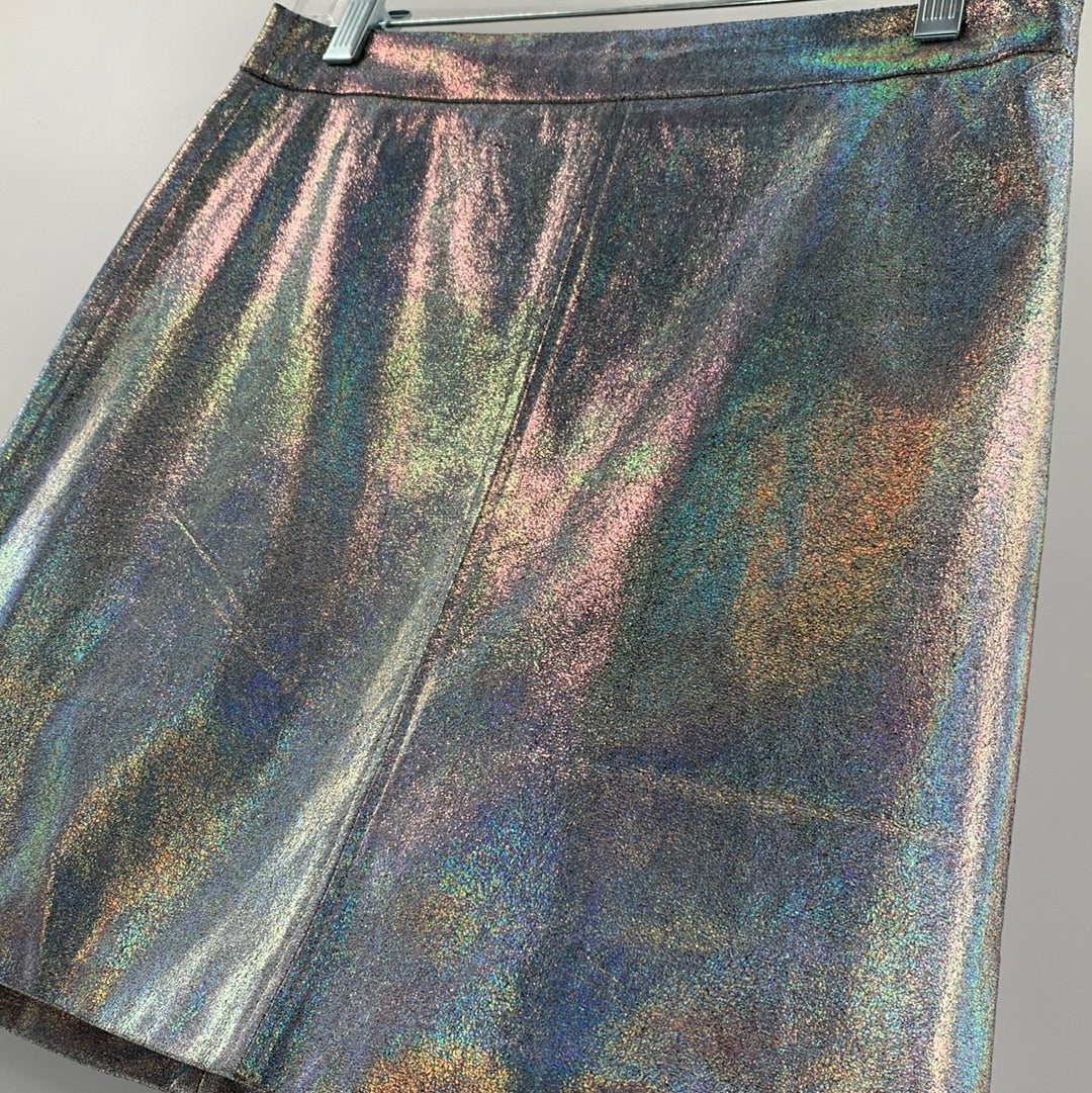 Chandelier Holographic Sparkle Silver Mini Skirt (Size Medium)