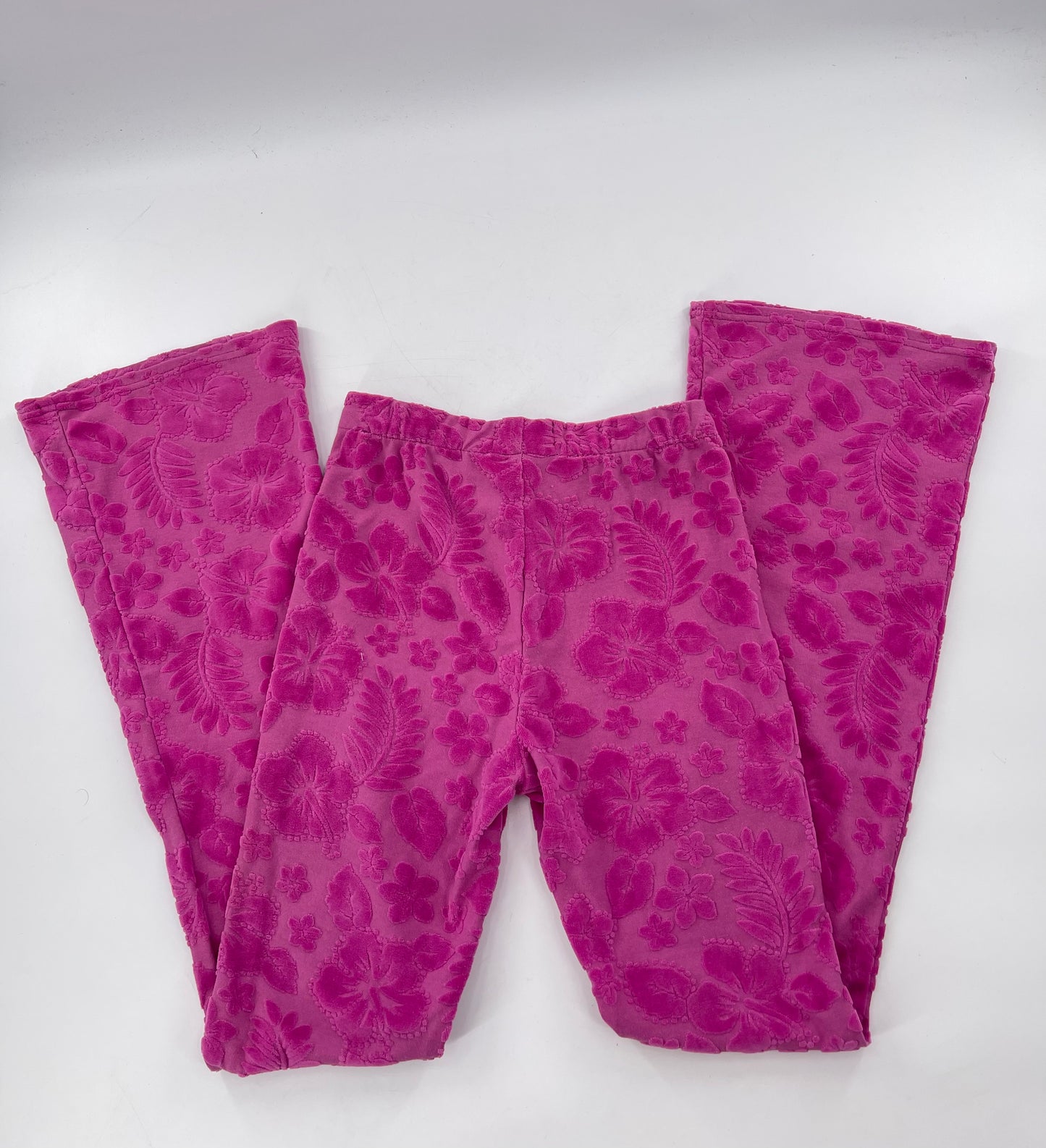 Urban Outfitters Purple/Pink Raised Chenille Floral Flares (Small)