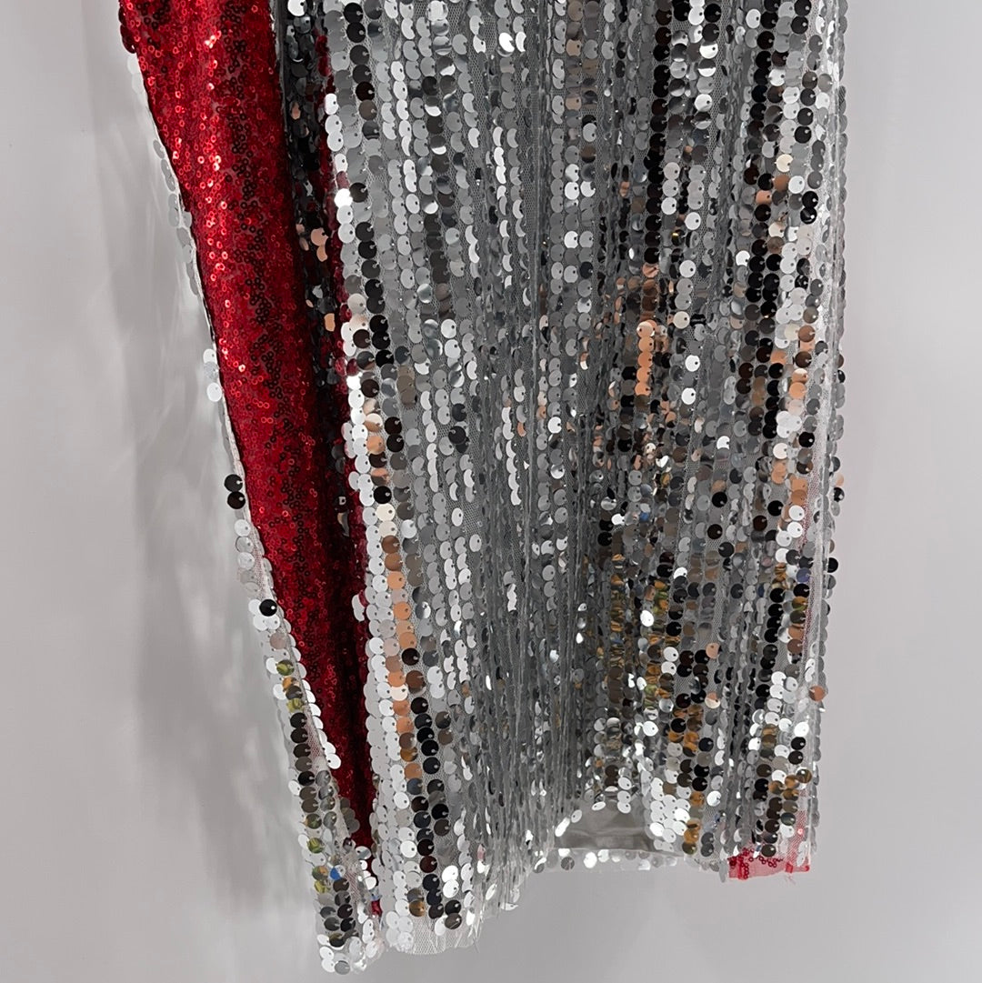 The Ragged Priest - Dollskill Silver Sequin Mini Dress (Size Large)