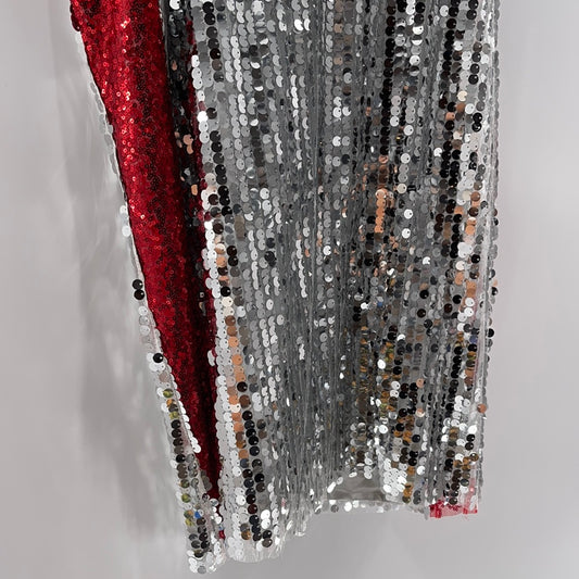 The Ragged Priest - Dollskill Silver Sequin Mini Dress (Size Large)
