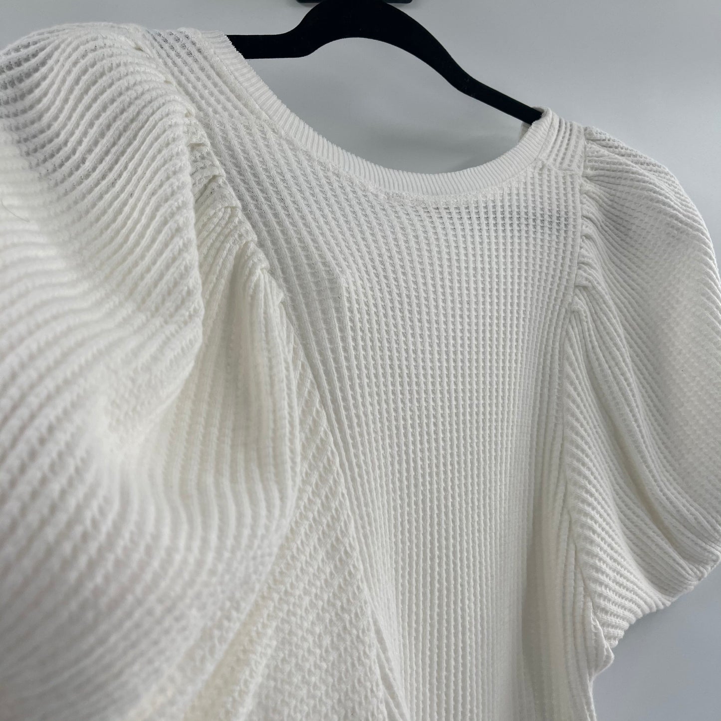 Free People White Lace Up Puff Sleeve (XS)