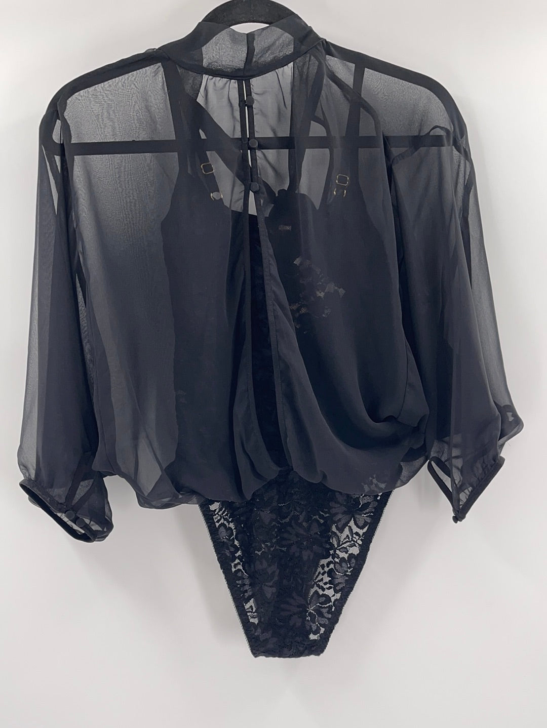 Hot as Hell Lace Body Suit with Sheer Blouse (XS)