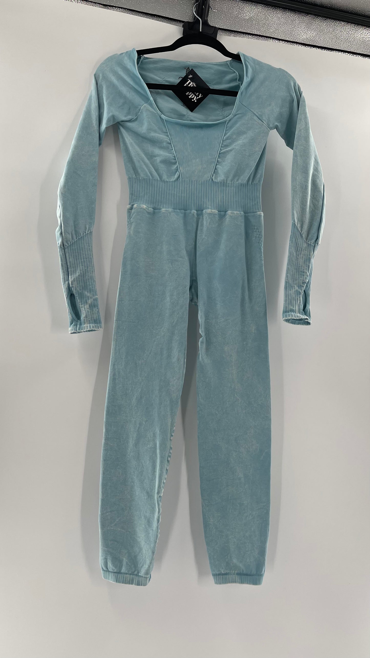 Free People Movement Baby Blue Elastic Good Karma Jumpsuit (M/L)