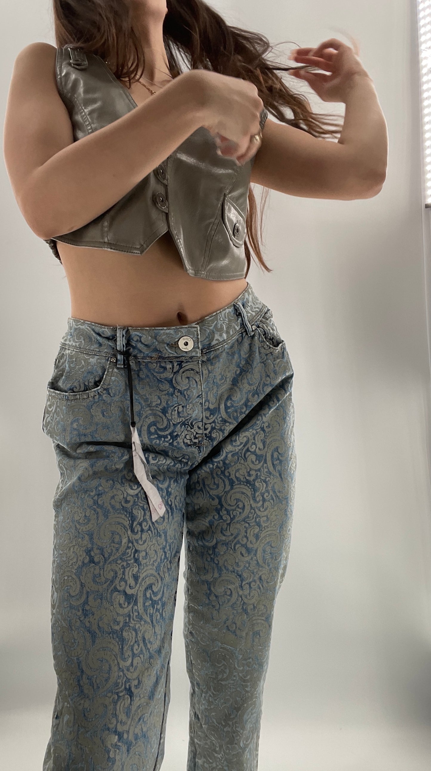 Deadstock Oltre Denim/Grey Brocade Jeans (12)