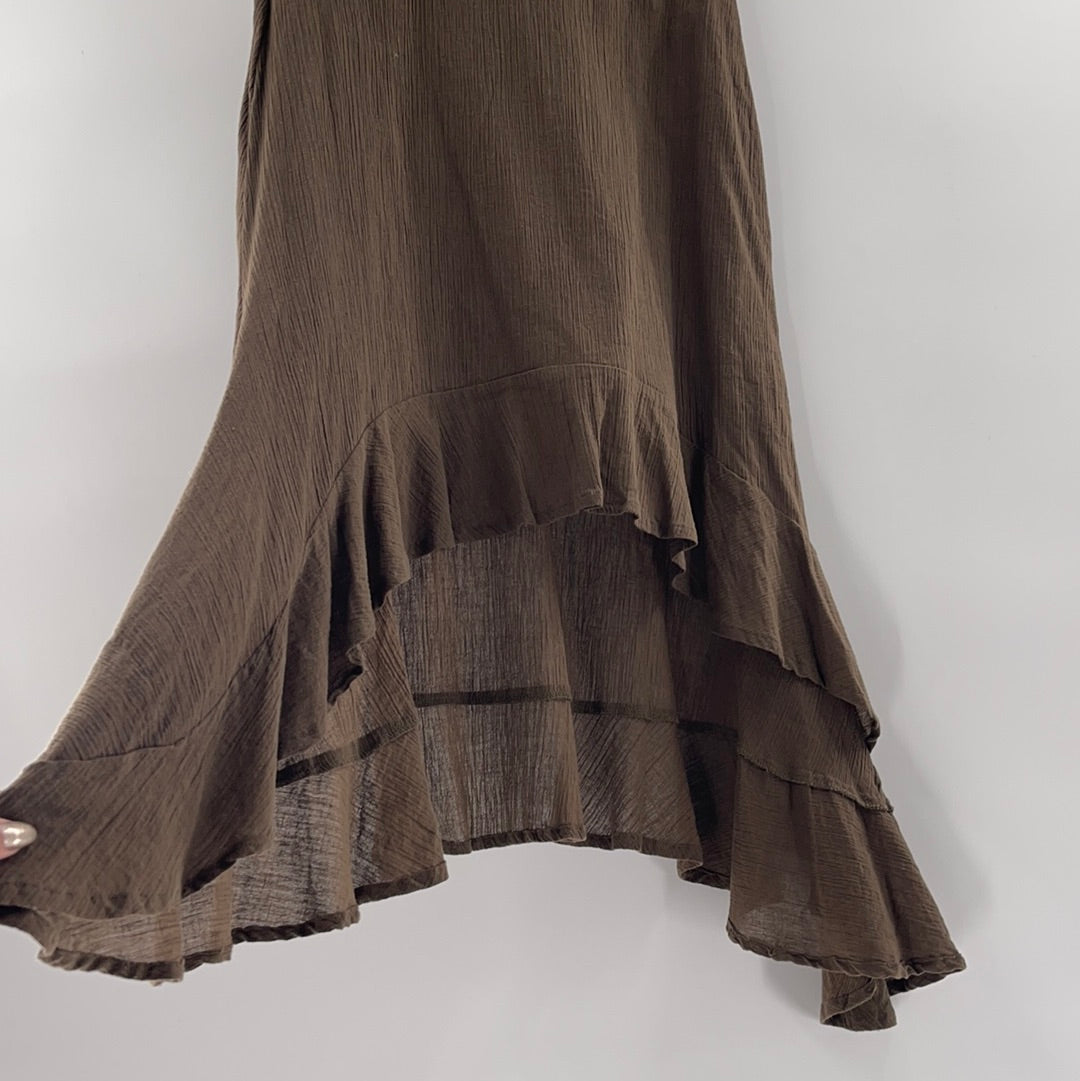 Free People Mid Length Brown Skirt (Size XS)