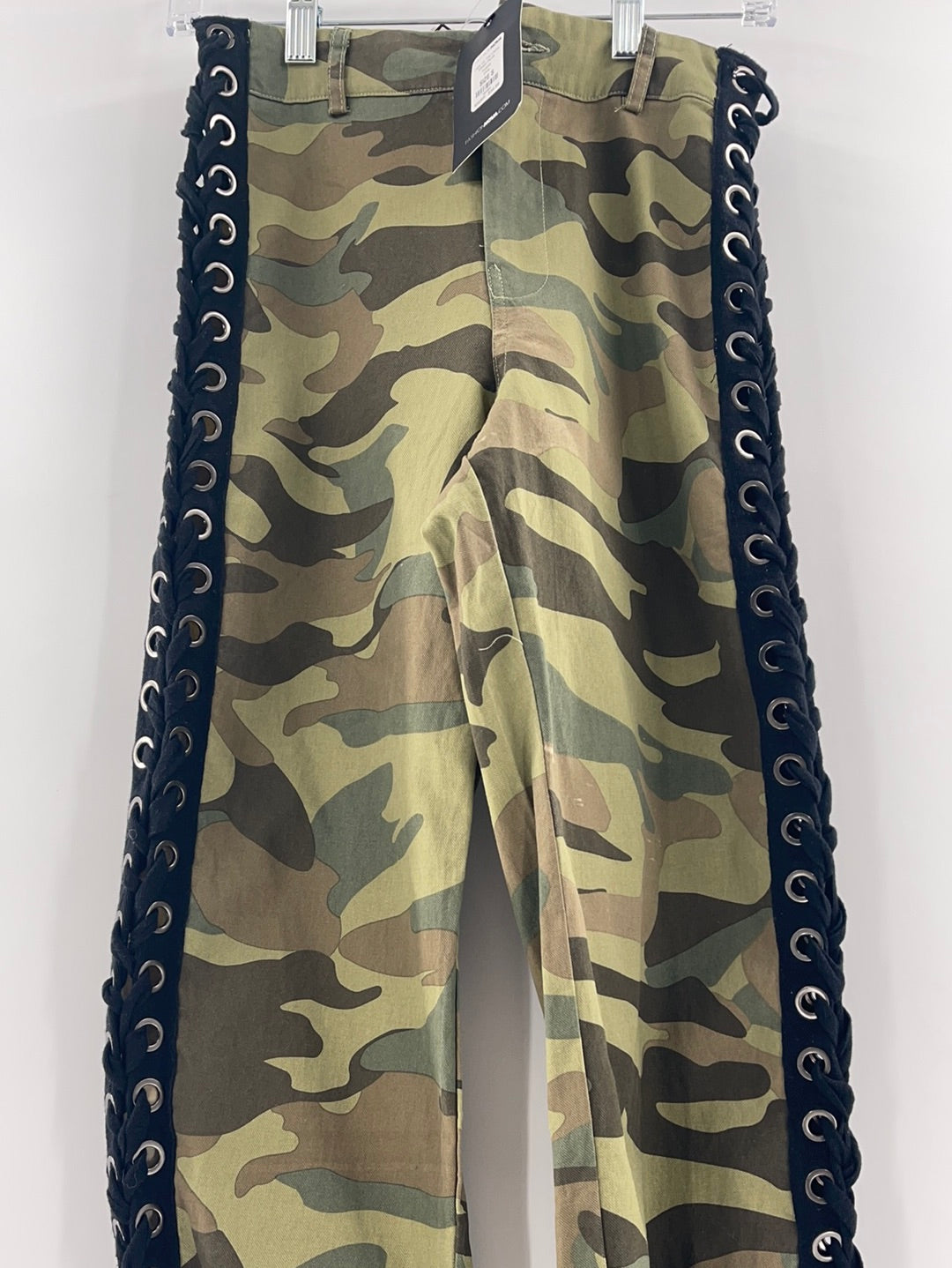 Fashion Nova Lace Up the Camo Cargo Pants Olive