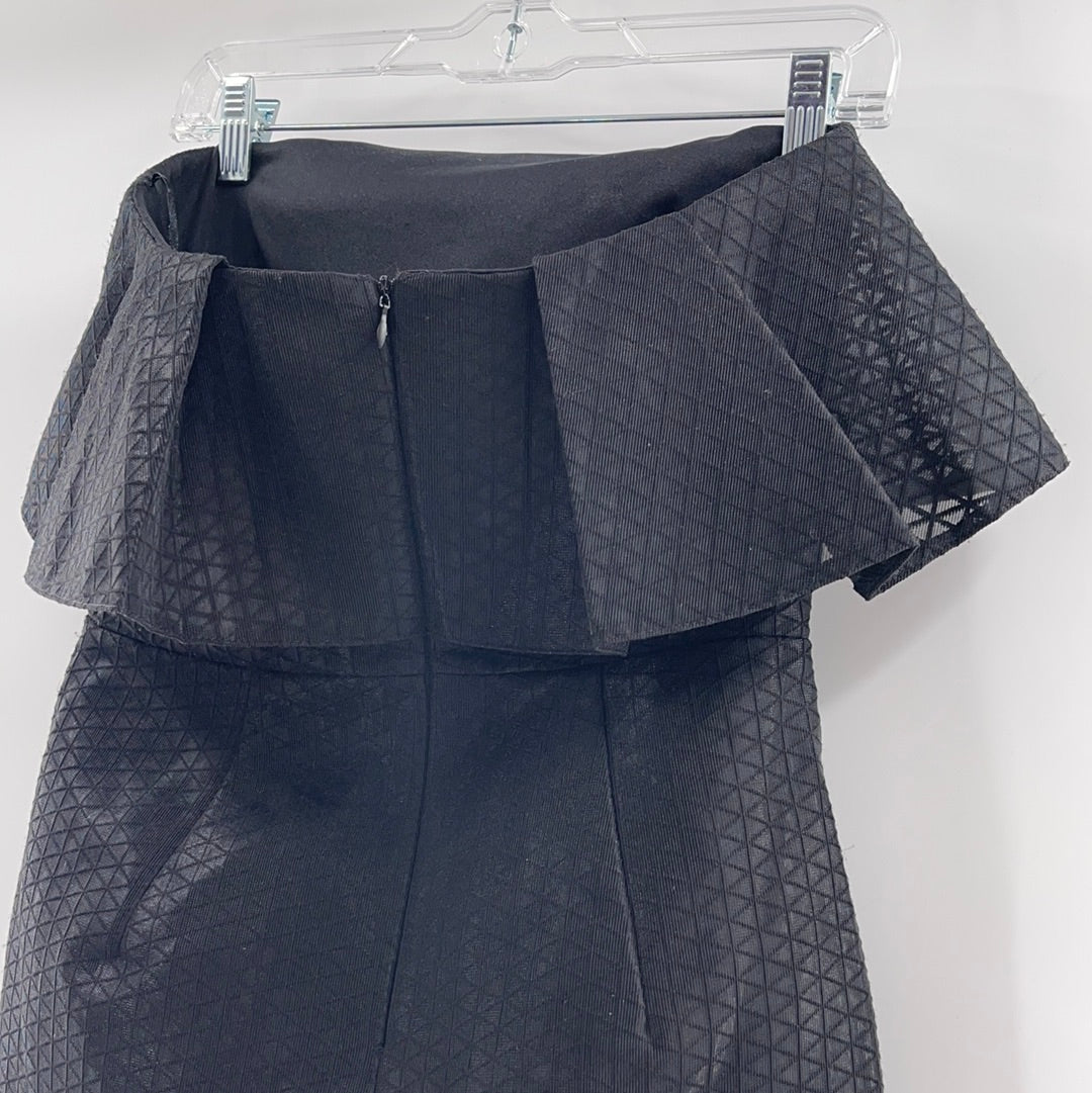 OML Black Strapless With Ruffled Neck Line (Size S)