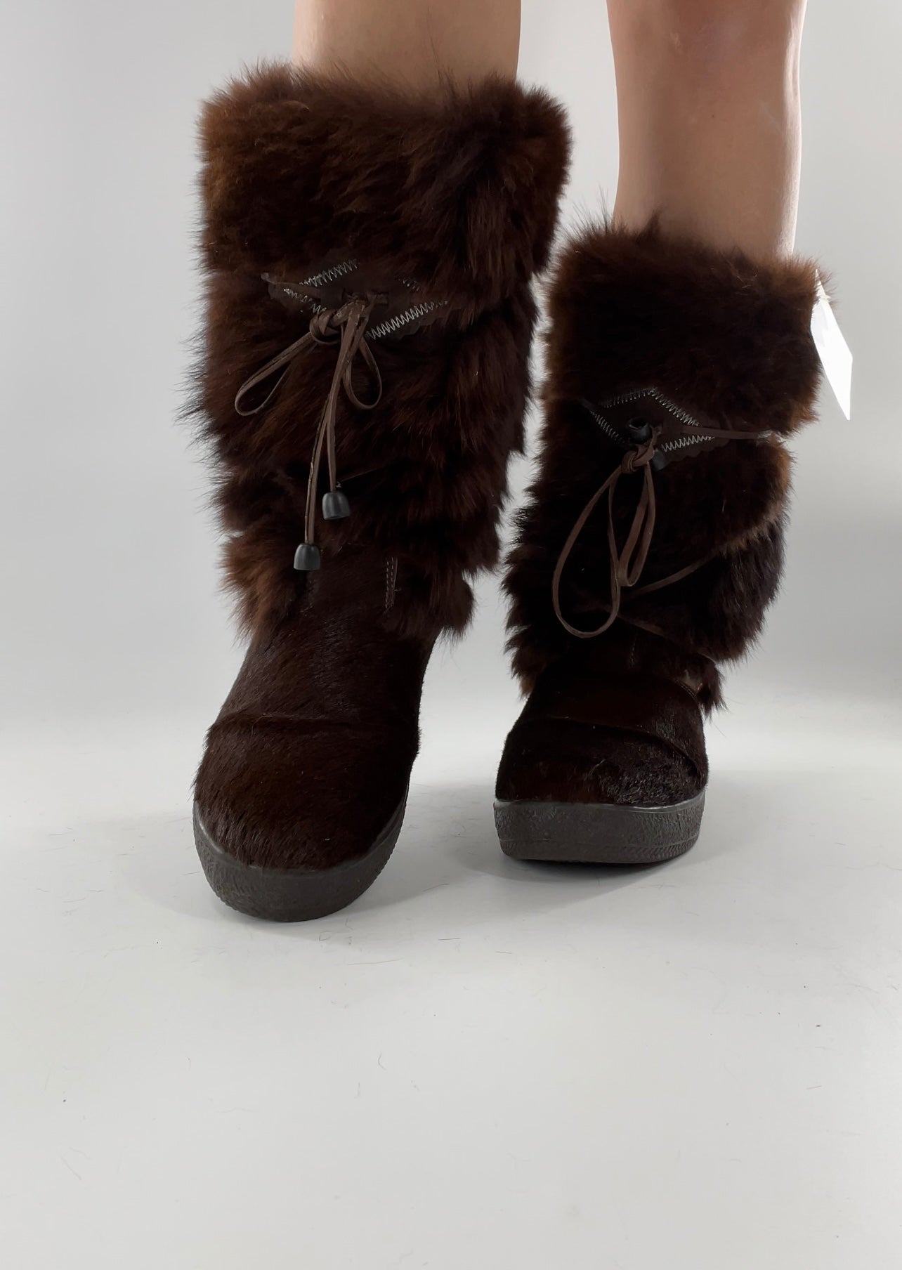 Pajar Vintage Brown Fur Boots Made In Italy Size 40