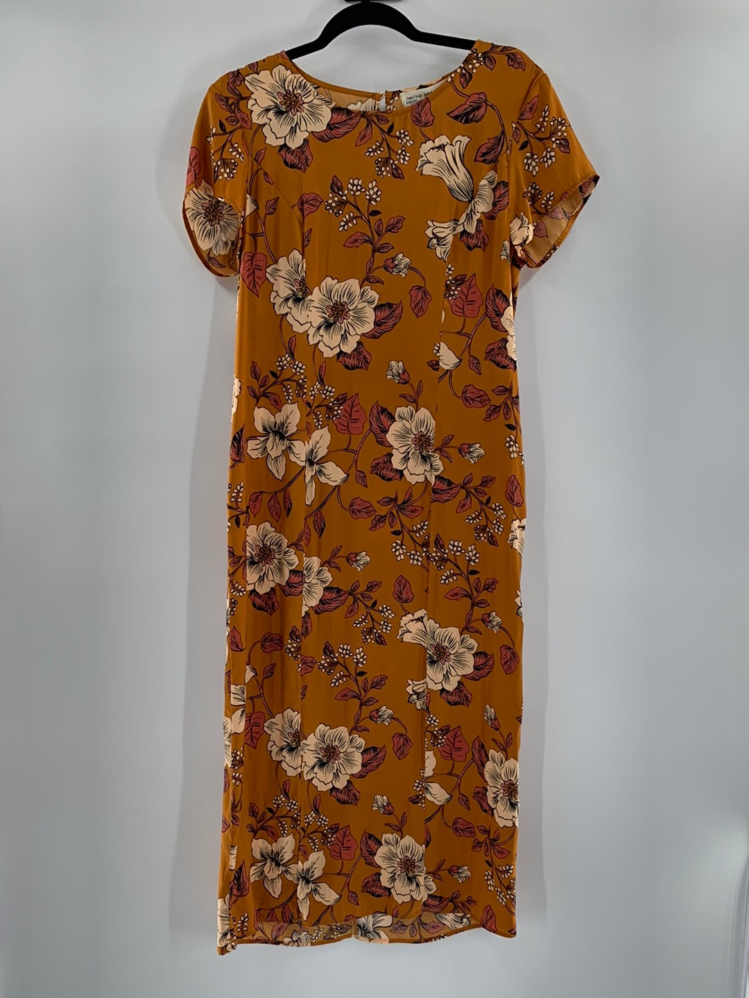 Saltwater Anthropologie - Brown / Burnt Orange Flower Maxi Dress (Size Medium)
