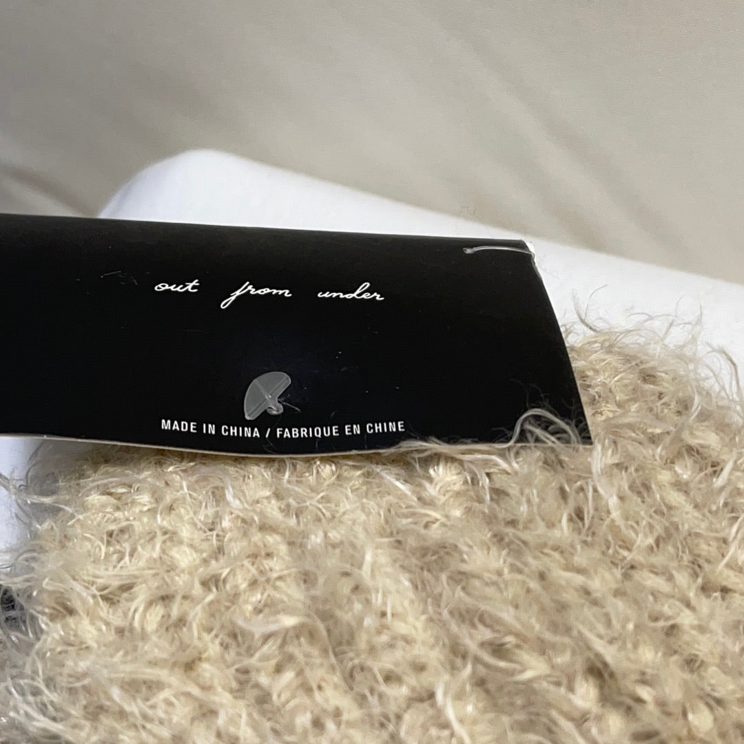 Cream Knit Fuzzy Out From Under Socks