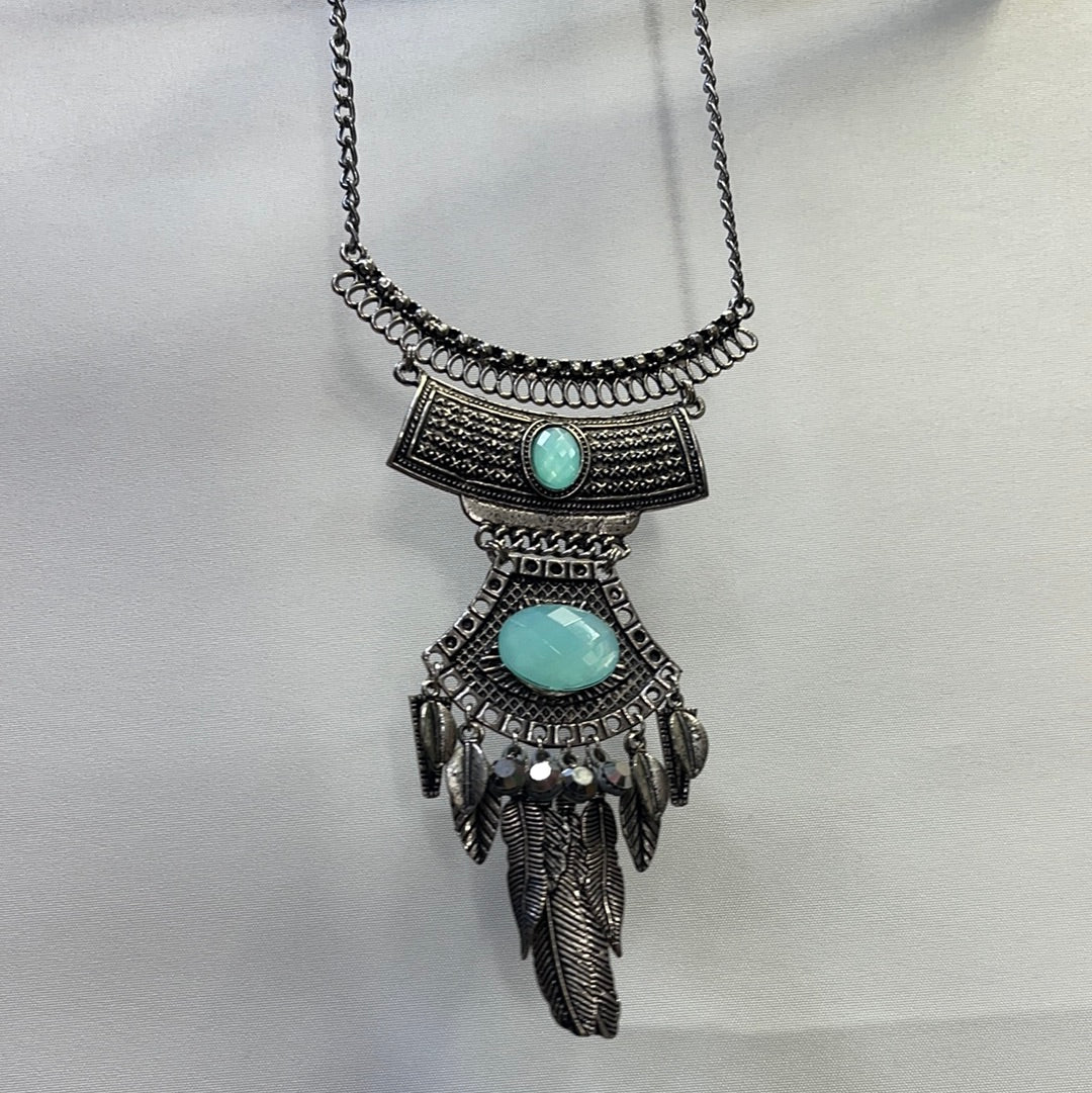 Gunpowder Grey Bohemian Necklace