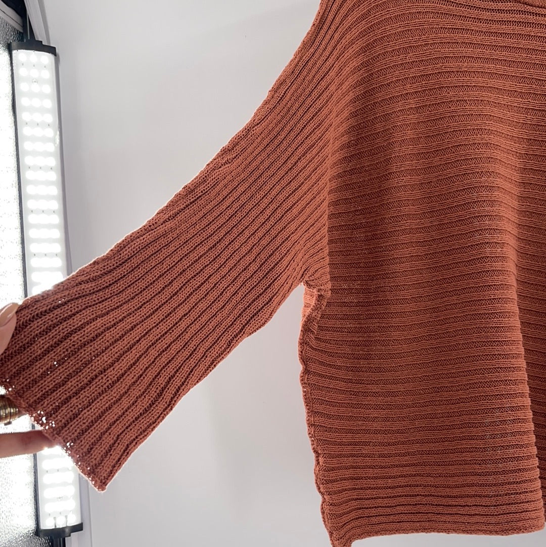 Free People Beach Batwing Terracotta Sweater (Size XS)