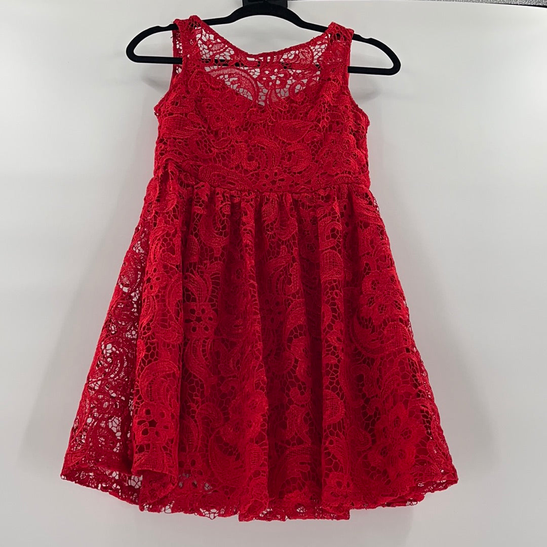 Francesca's - Red Lace Backless Mini (Small)