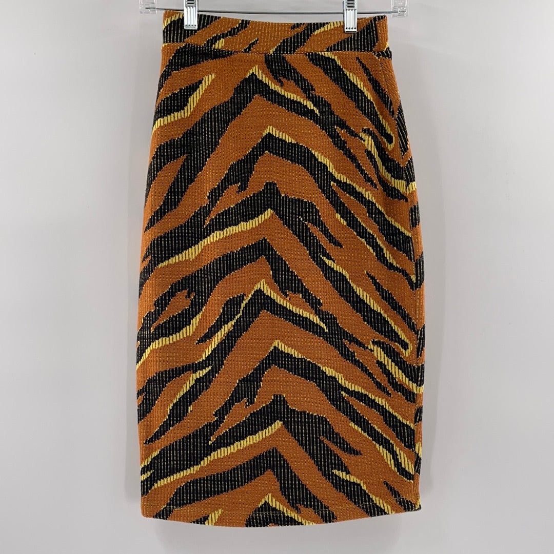 Free People Burnt Orange Tiger/Zebra Patterned Skirt (Size XS)