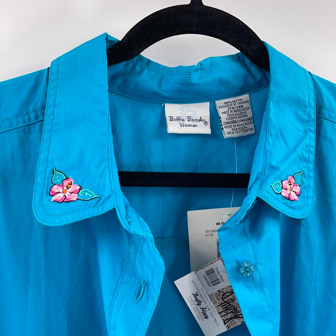 Vintage Embroidered Button Up (XXL)