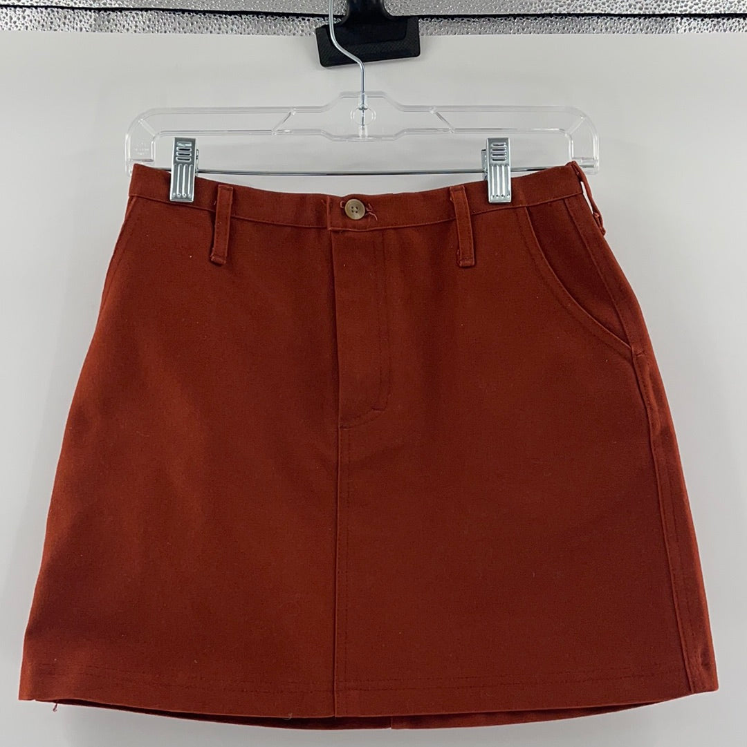 Urban Outfitters Renewal Brick Color Canvas Mini Skirt (Size S)