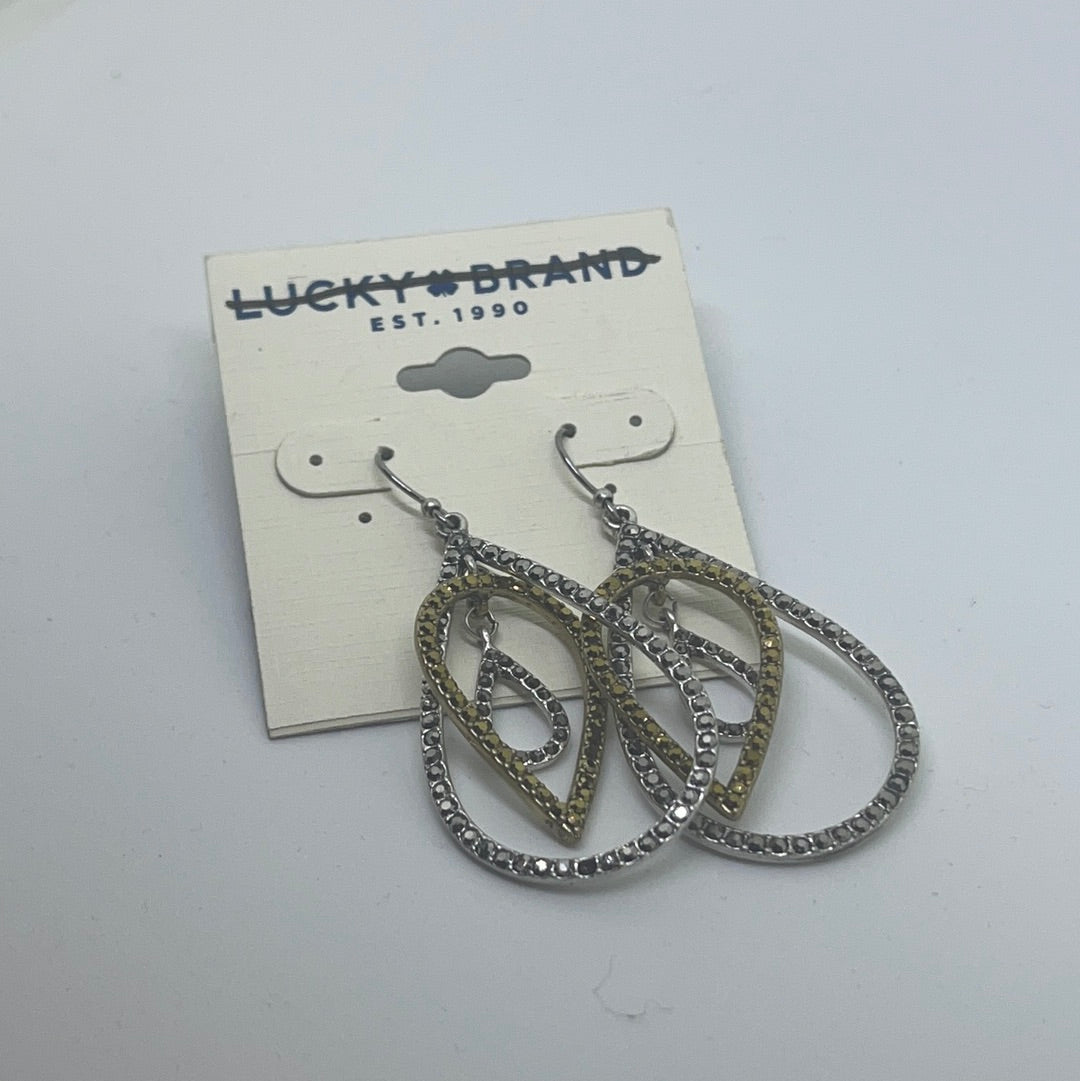 Lucky Brand Sparkly Tear Drop Earrings