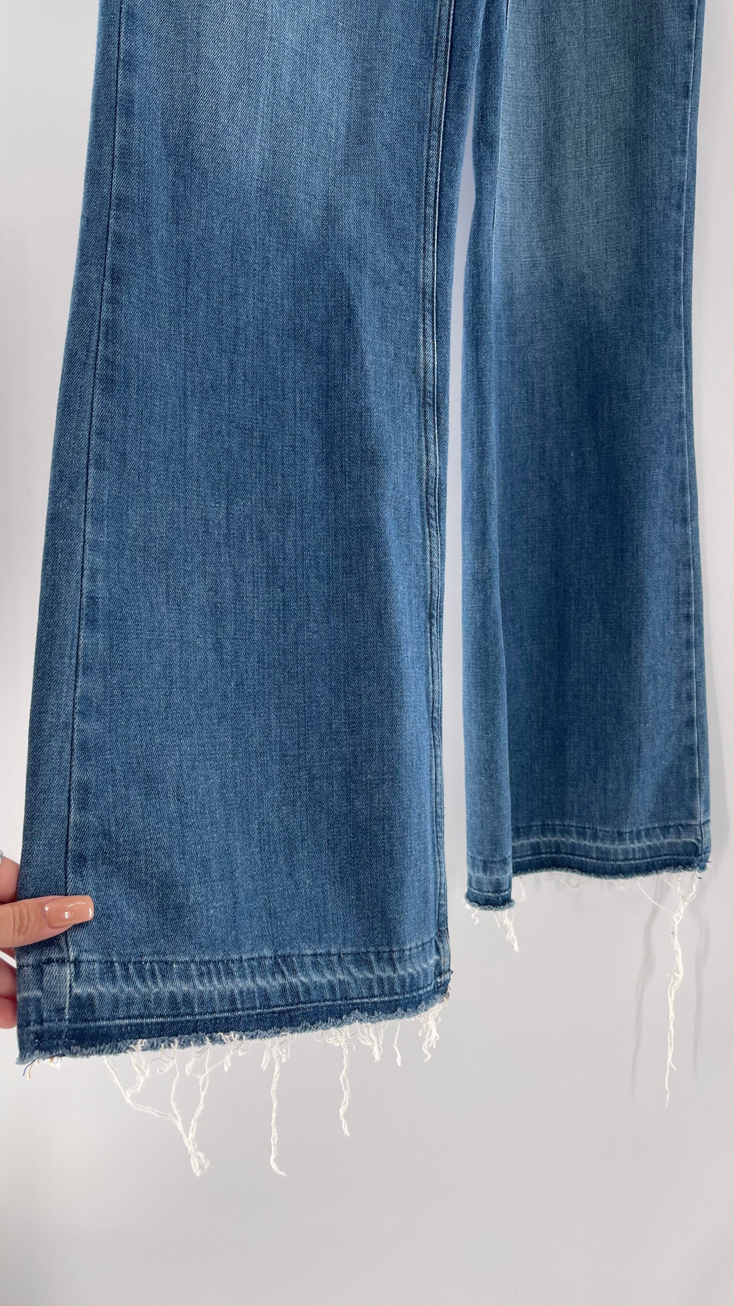 Free People Wide Leg Medium Wash Jeans (28)