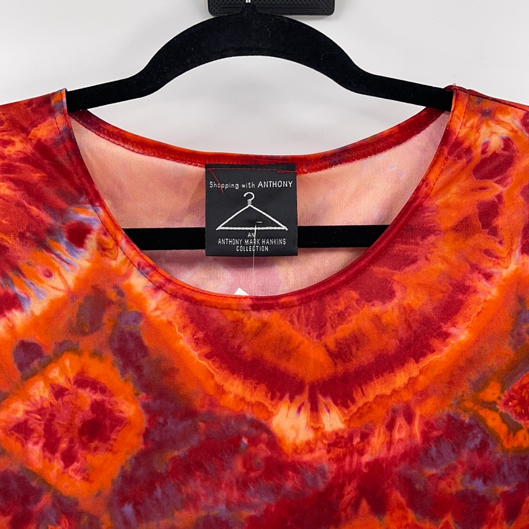 Anthony Mark Hankins Collection - *Vintage* Tie Dye 70's Red Maxi Dress (Size Medium)