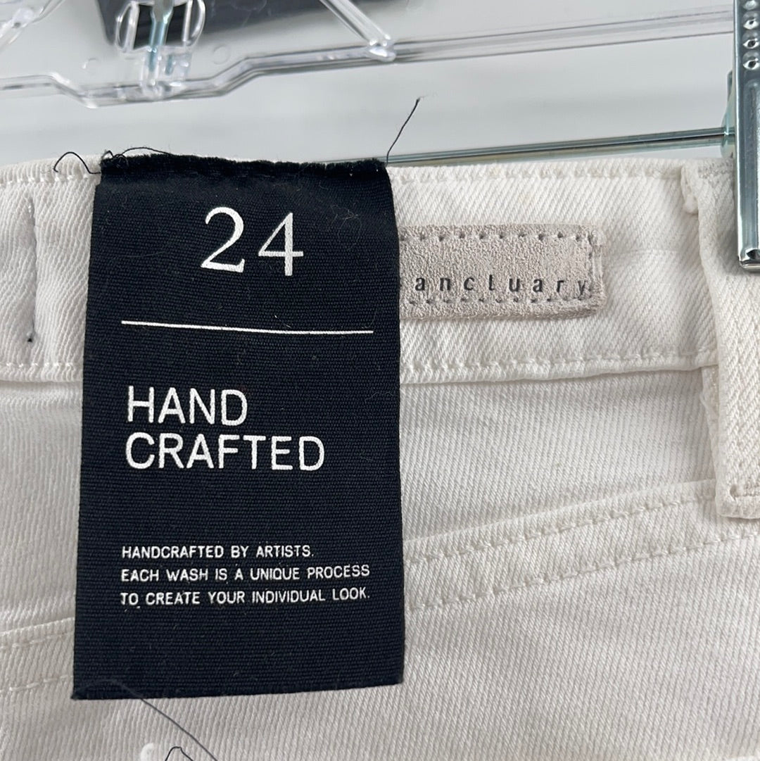 Sanctuary White Denim Biker Short
