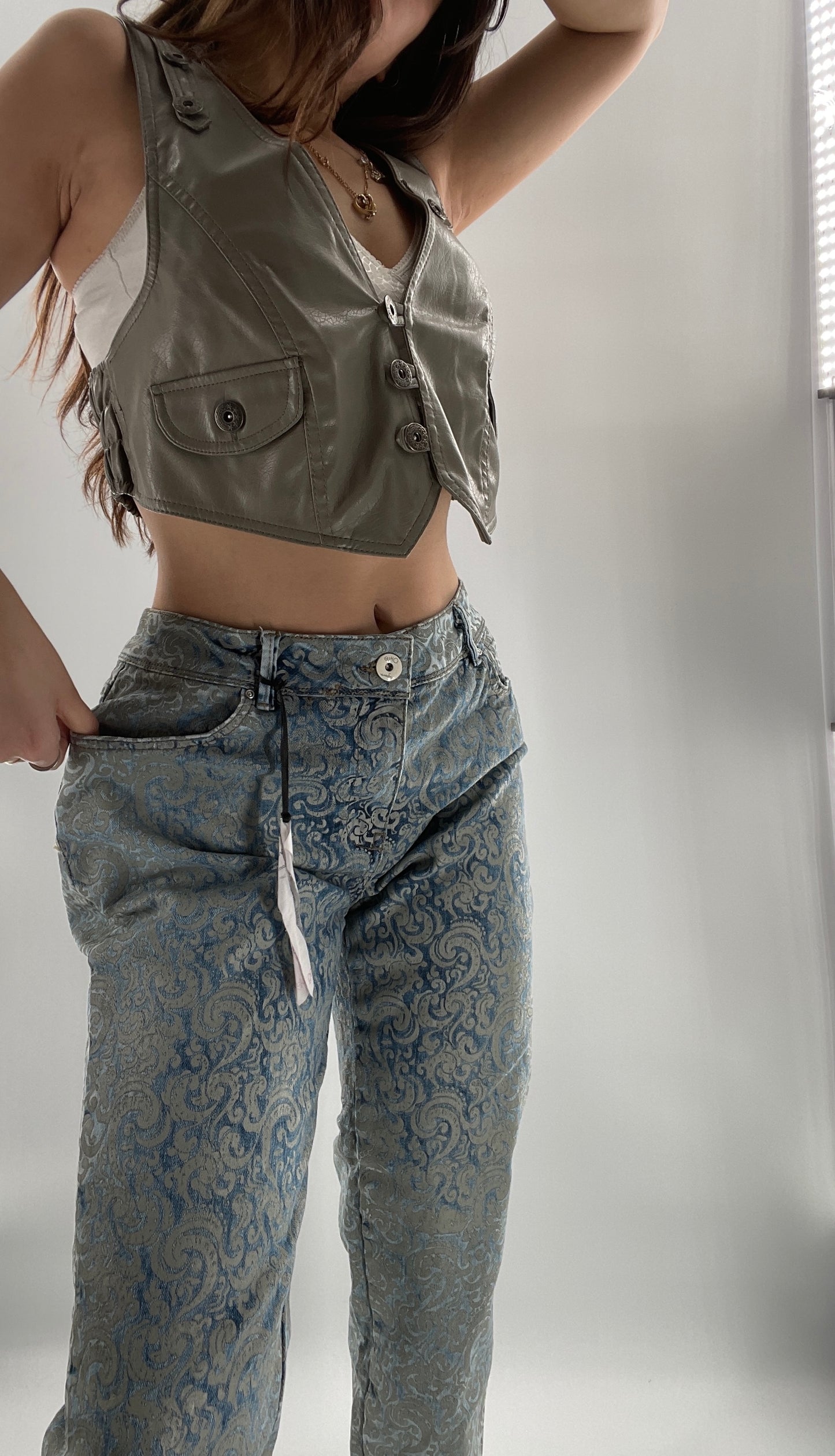 Deadstock Oltre Denim/Grey Brocade Jeans (12)