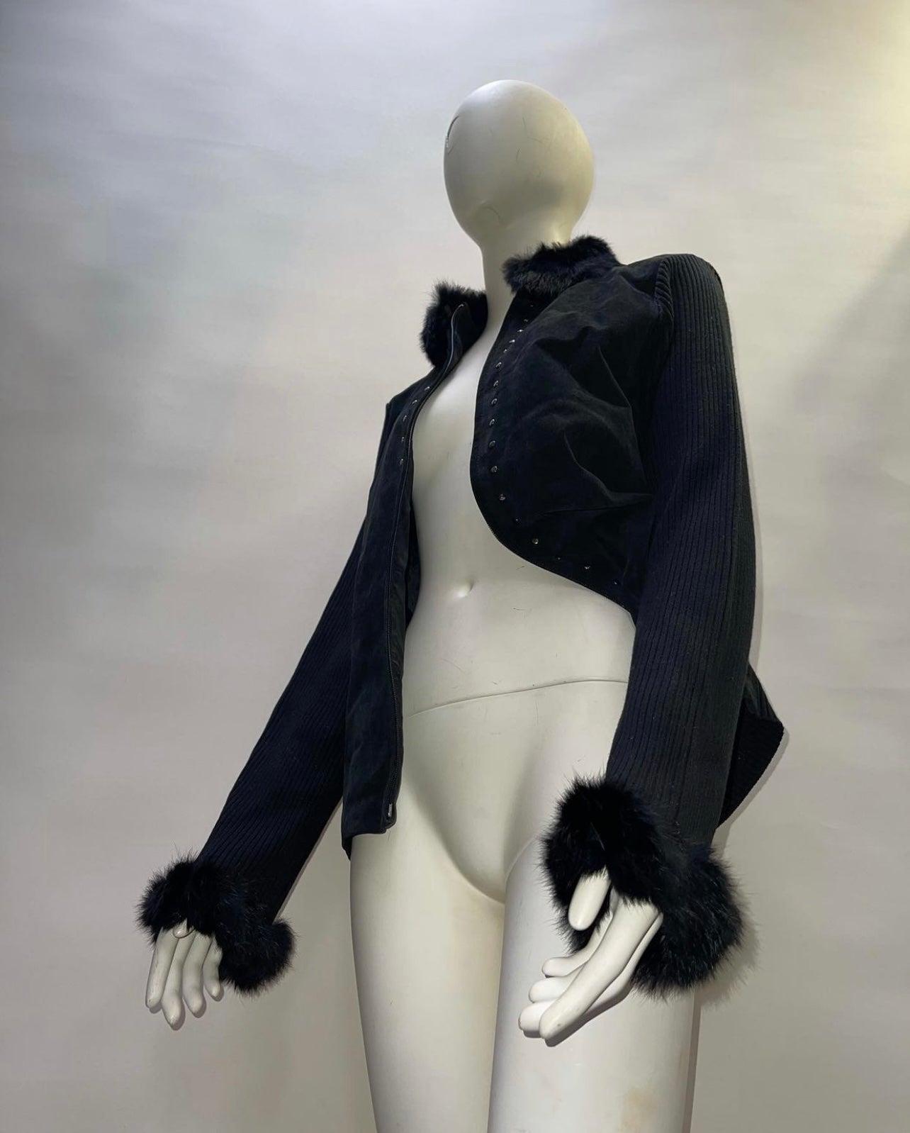 Vintage Jacket with Fur Cuffs + Collar