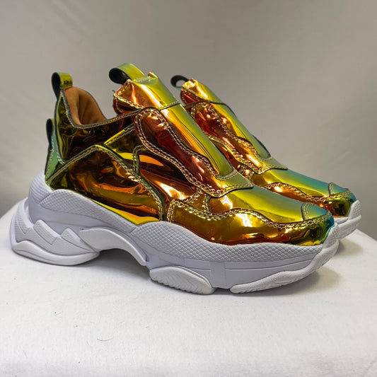 Jeffrey Campbell X Free People Gold Reflective Iridescent Concert Festival Sneakers (6.5)