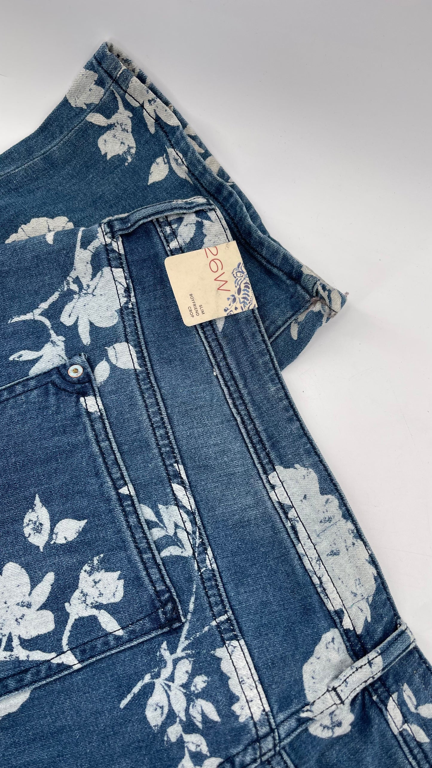 Pilcro + The Letterpress Anthropologie Bleached Florals Jeans (26W PLUS)