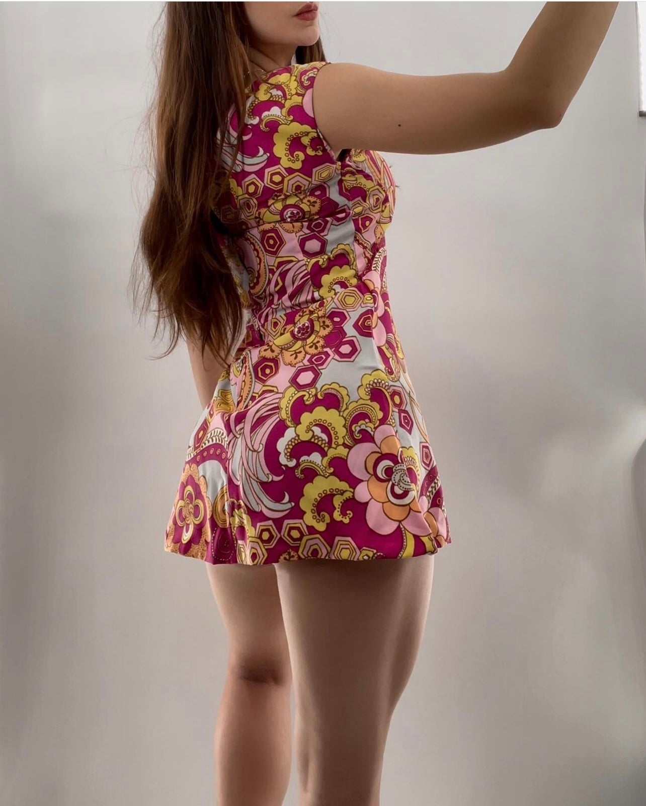 Vintage 1970s Handmade Tunic Mini Dress (Sz XS/S)