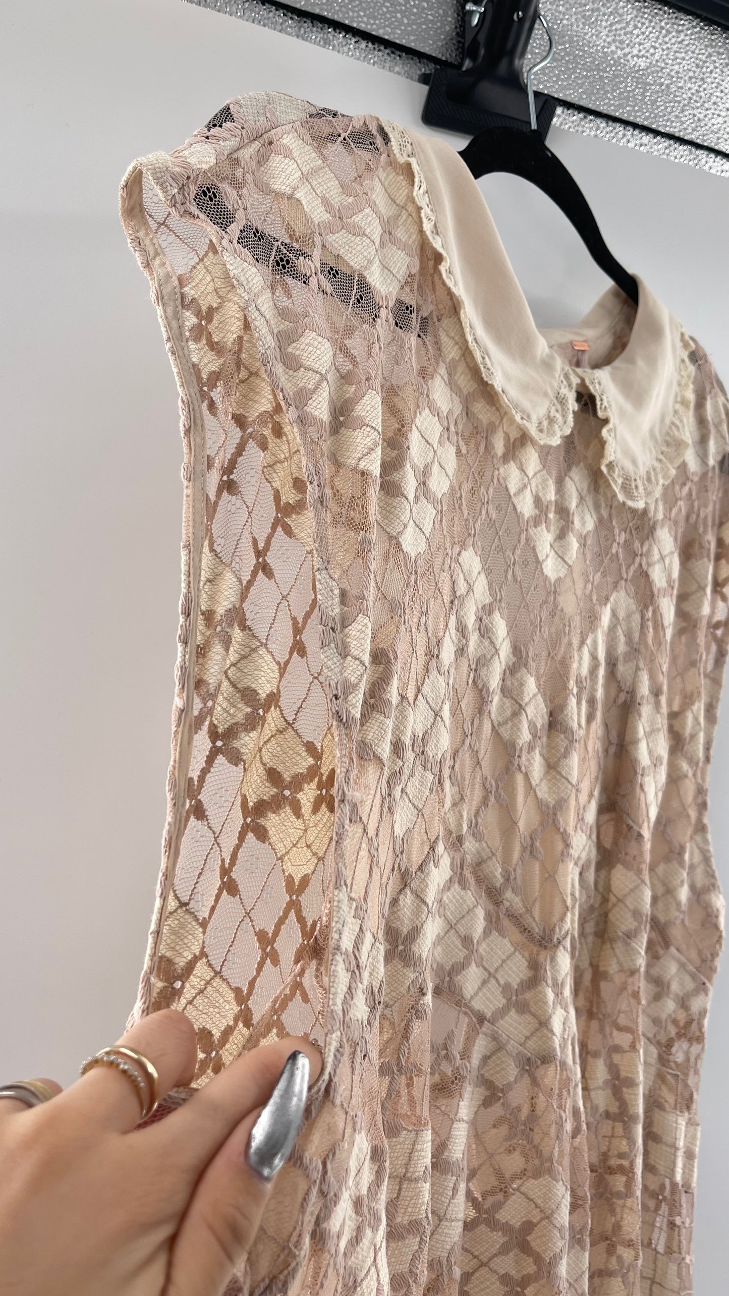 Free People Dainty Lace Collared Dress (Large)