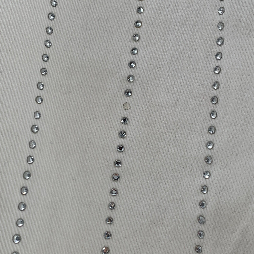 BDG/Urban Outfitters White Button Up Vertical Rhinestone Striped Jeans (Size 28)