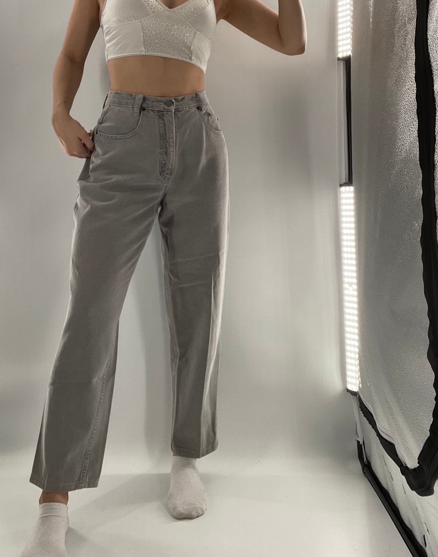 Vintage Democracy High Waisted Grey Jeans (6)