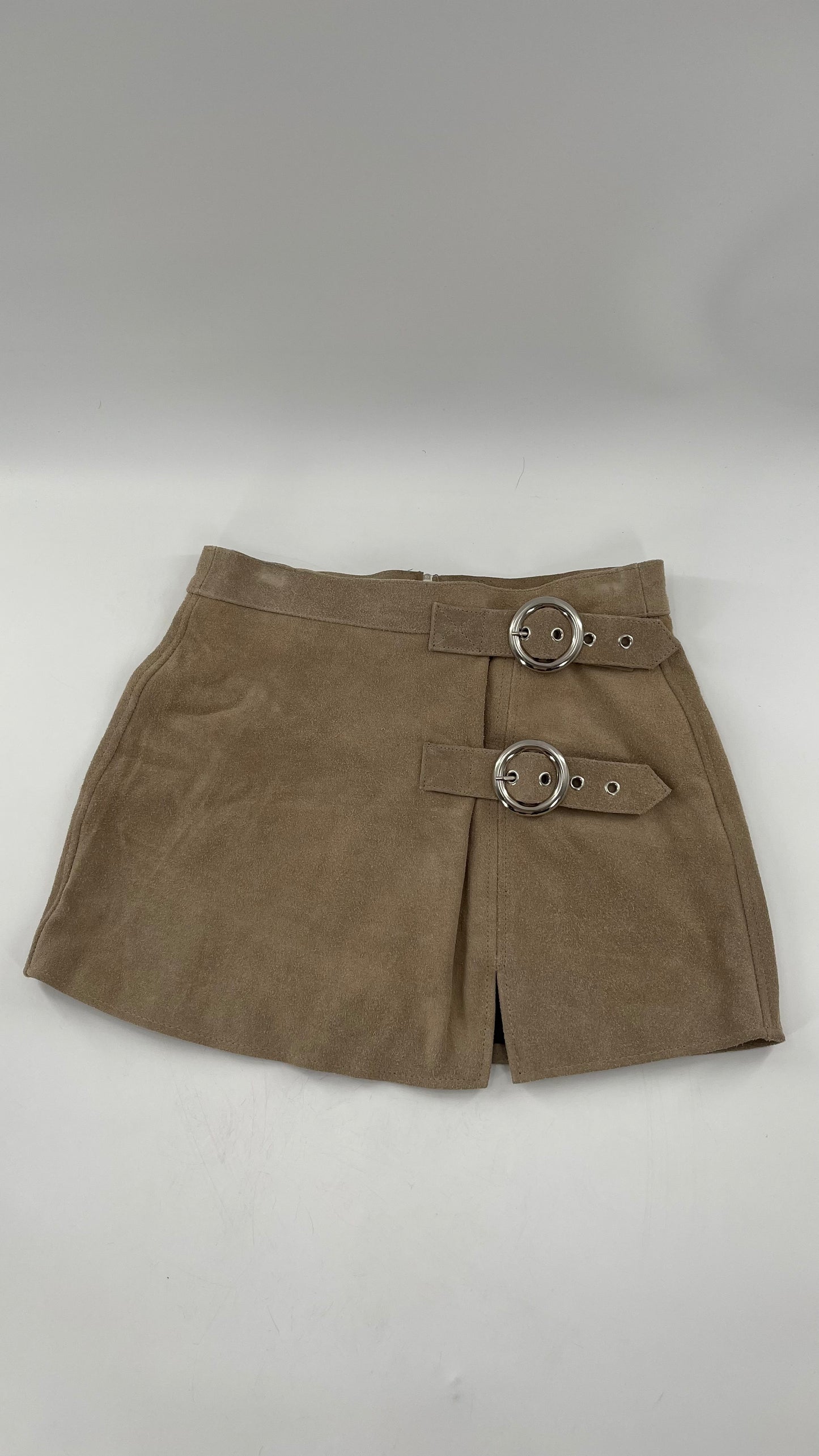 Free People Understated Genuine Suede Light Tan