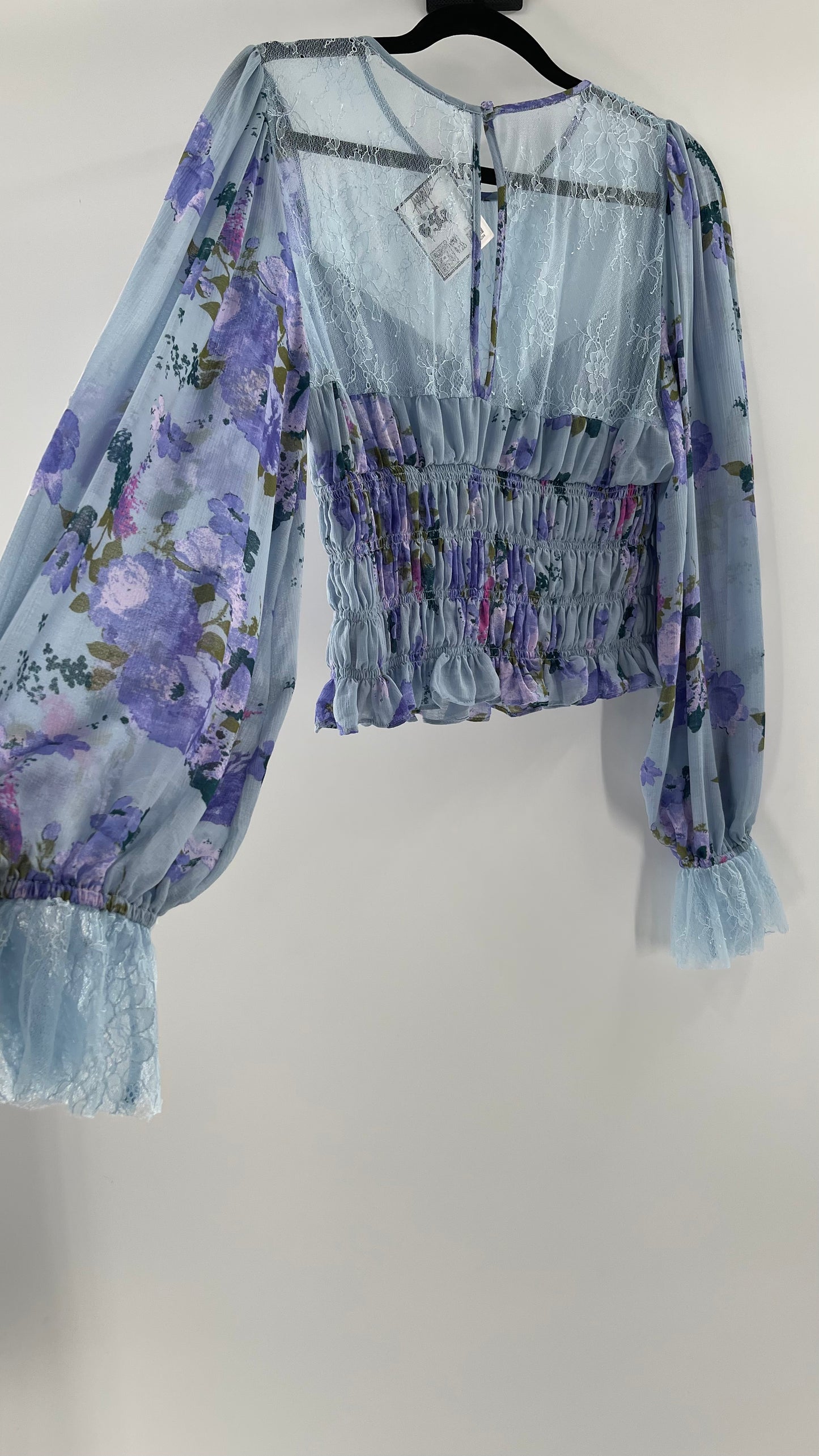 Free People Daphne Blouse Powder Blue (Large)