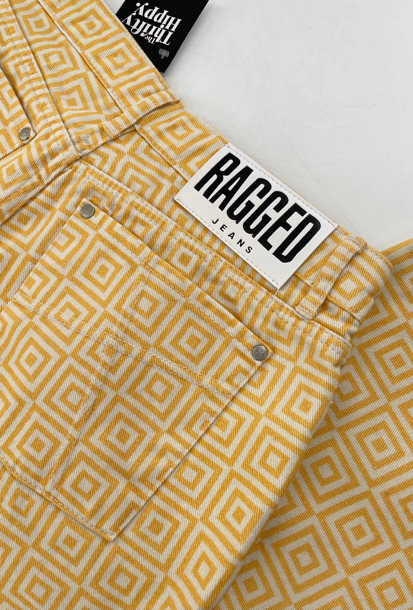 Ragged Priest White/Yellow Square Straight Legs (34)