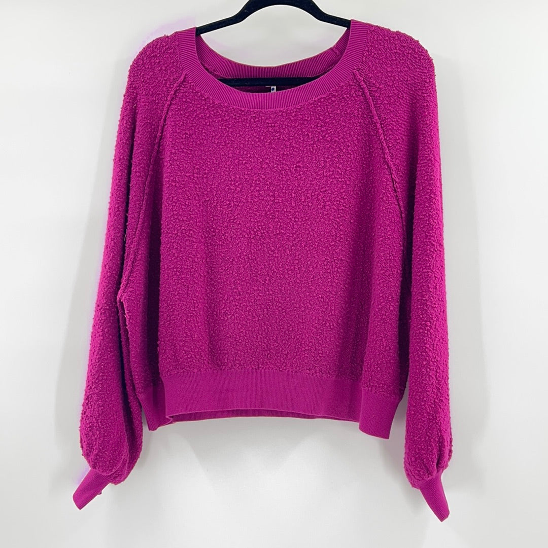 Free People Fuchsia Cropped Sweater (Size Small)