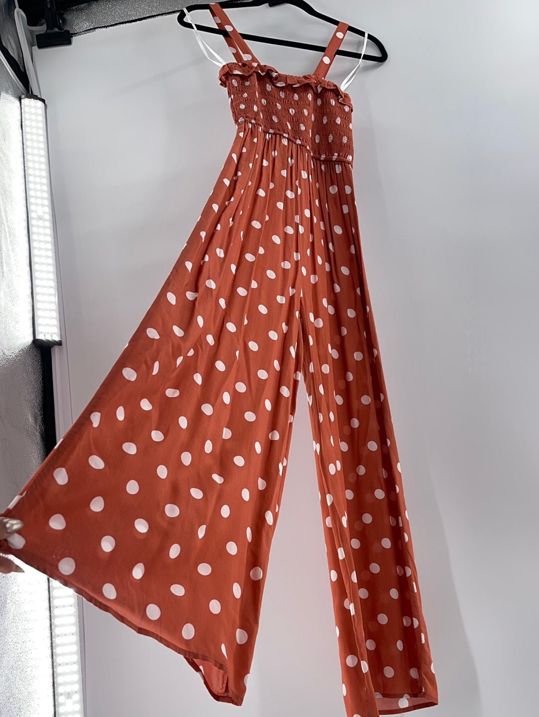 Steele Salmon Polka Dot Jumpsuit (S)