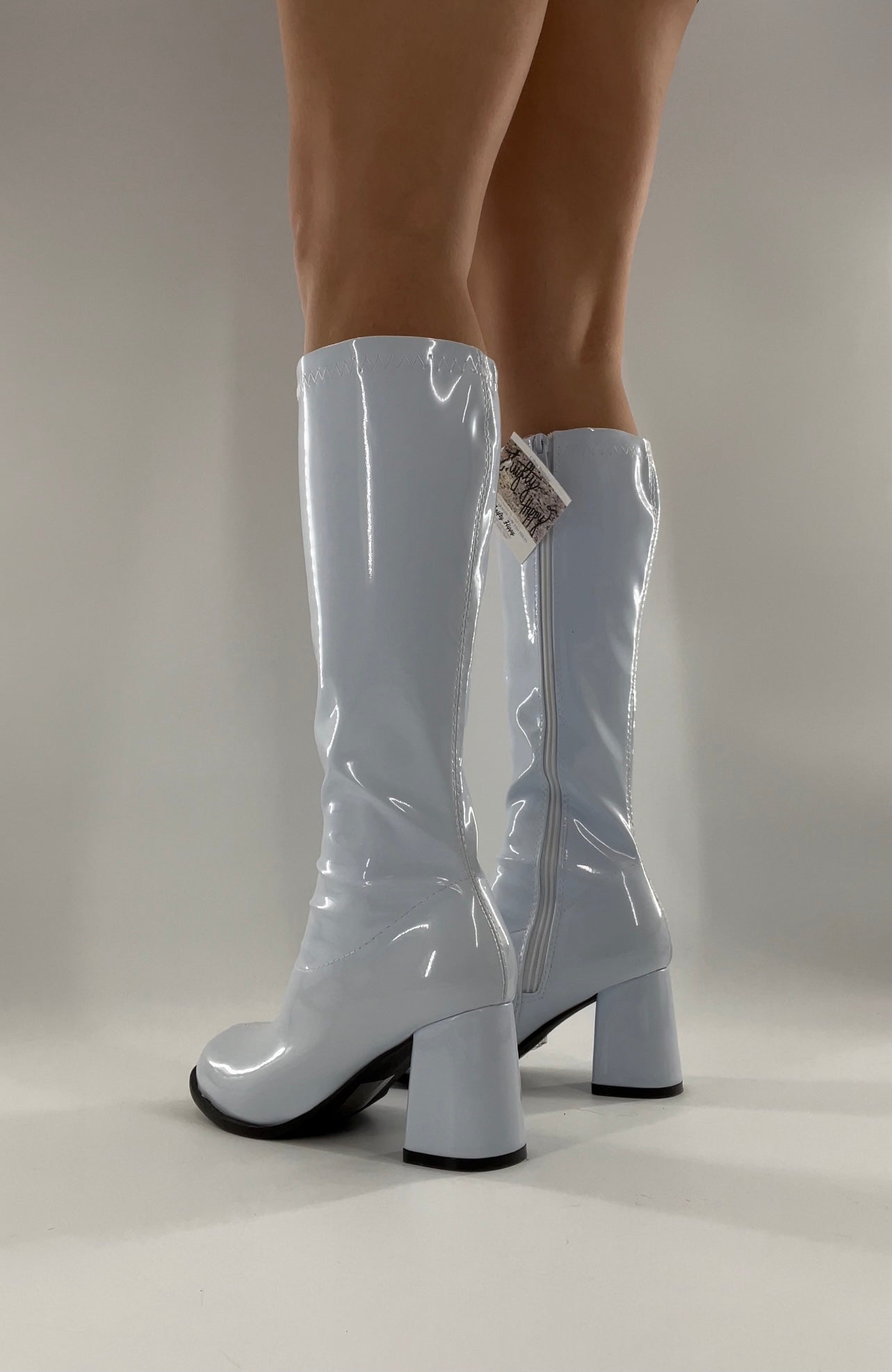 Ellie White Knee High Gogos (6)