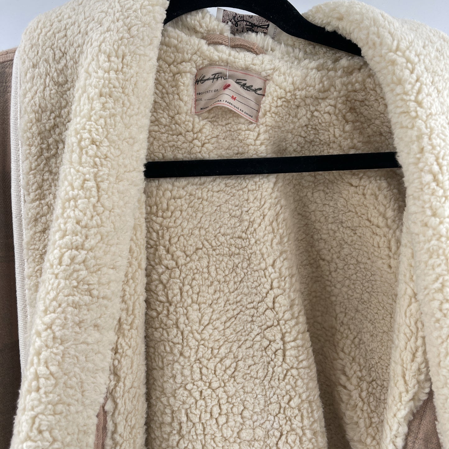 Free People Plaid Sherpa Jacket (M)