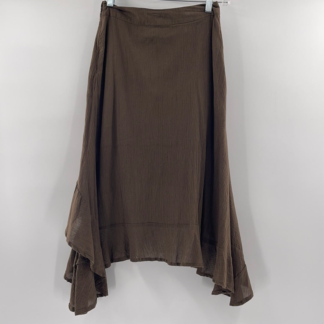 Free People Mid Length Brown Skirt (Size XS)