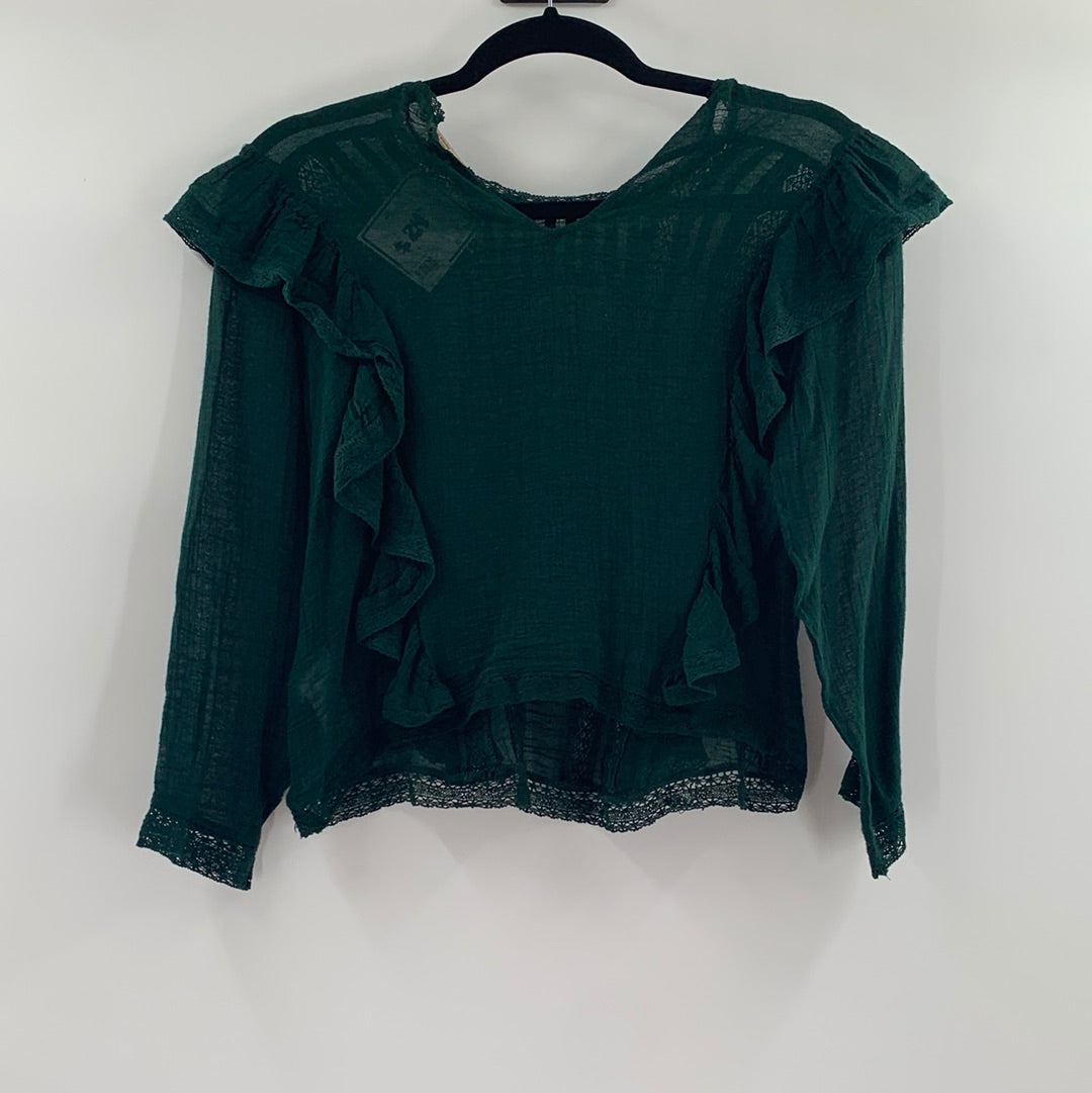 Free People Forest Green Blouse (XS)